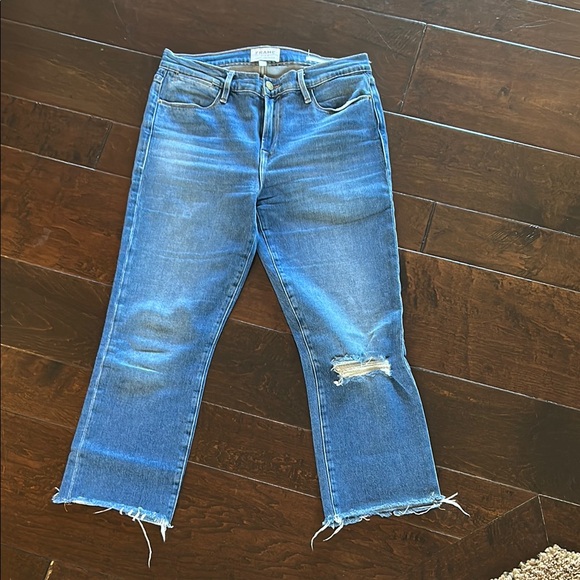 Frame Denim Blue Ankle & Cropped Jeans - Picture 1 of 2